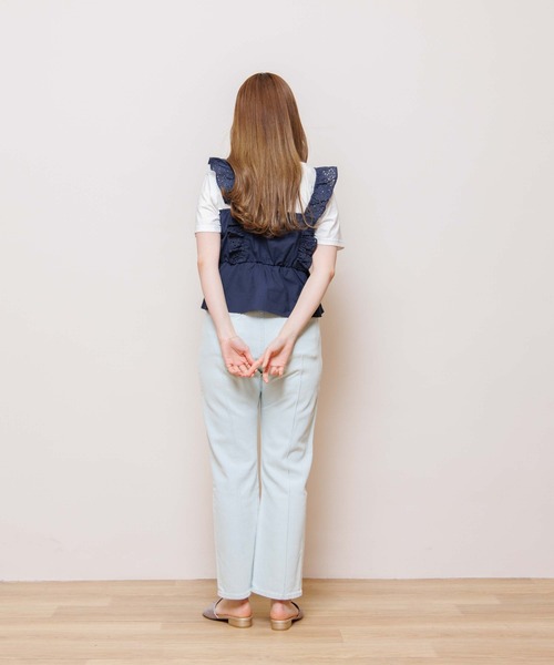 flower(フラワー)の「タイニーフリルビスチェ(ベスト・レディース・アイボリー/ネイビー・FREE)」の10枚目の写真