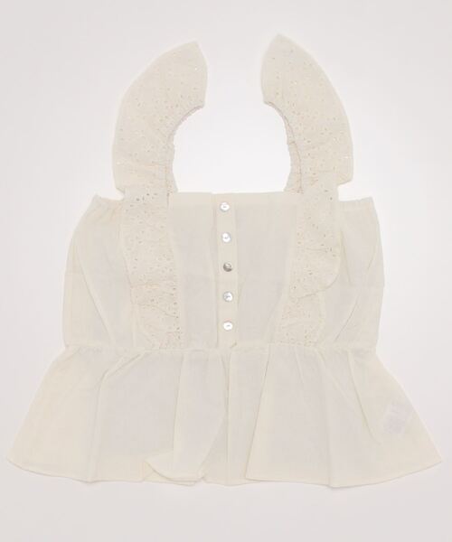 flower(フラワー)の「タイニーフリルビスチェ(ベスト・レディース・アイボリー/ネイビー・FREE)」の5枚目の写真