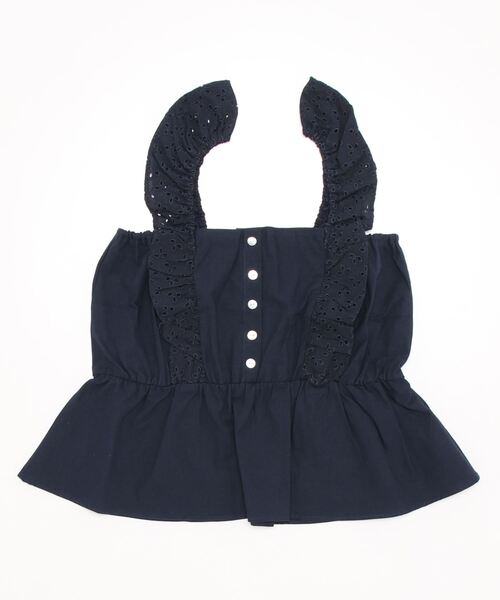 flower(フラワー)の「タイニーフリルビスチェ(ベスト・レディース・アイボリー/ネイビー・FREE)」の4枚目の写真