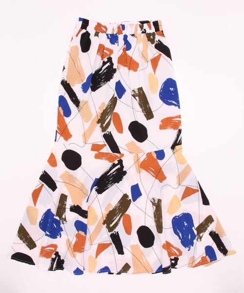 sango（sango）の「デシンアートプリント切替マーメイドスカート（スカート・レディース・オフホワイト/ブラック・FREE）」の19枚目の写真
