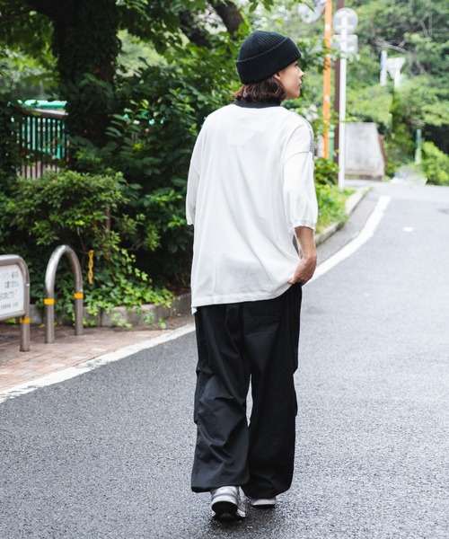 WEGO（ウィゴー）の「WEGO/ハーフZIP BIGニットポロ（ポロシャツ・メンズ・ホワイト/ダークグリーン・MEDIUM/LARGE）」の19枚目の写真