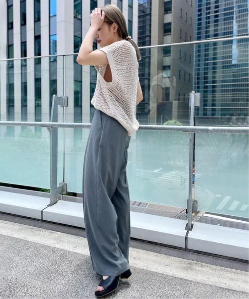 journal standard L'essage（ジャーナルスタンダードレサージュ）の「ライトトロダブルタックワイドパンツ（その他パンツ・レディース・チャコールグレー/ネイビー・38/36）」の19枚目の写真