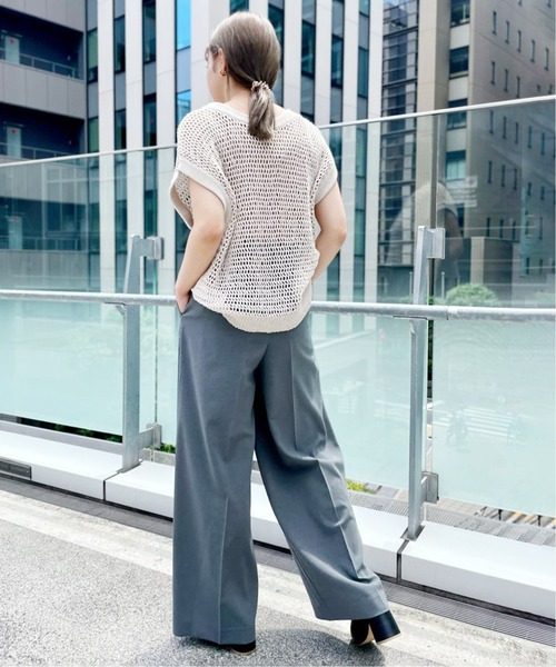 journal standard L'essage（ジャーナルスタンダードレサージュ）の「ライトトロダブルタックワイドパンツ（その他パンツ・レディース・チャコールグレー/ネイビー・38/36）」の20枚目の写真