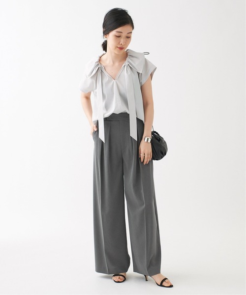 journal standard L'essage（ジャーナルスタンダードレサージュ）の「ライトトロダブルタックワイドパンツ（その他パンツ・レディース・チャコールグレー/ネイビー・38/36）」の21枚目の写真