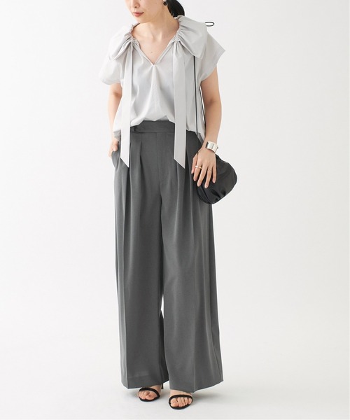 journal standard L'essage（ジャーナルスタンダードレサージュ）の「ライトトロダブルタックワイドパンツ（その他パンツ・レディース・チャコールグレー/ネイビー・38/36）」の22枚目の写真