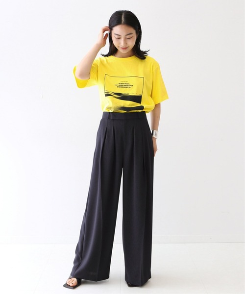 journal standard L'essage（ジャーナルスタンダードレサージュ）の「ライトトロダブルタックワイドパンツ（その他パンツ・レディース・チャコールグレー/ネイビー・38/36）」の3枚目の写真