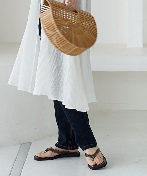 KOBE LETTUCE（コウベレタス）の「トングフラットステッチサンダル（サンダル・レディース・ホワイト/ブラック/ブラウン/キャメル・LL/S/M/L）」の9枚目の写真