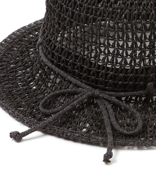 studio CLIP（スタディオクリップ）の「ペーパー&レース編みハット（ハット・レディース・オフホワイト/ブラック・FREE）」の4枚目の写真
