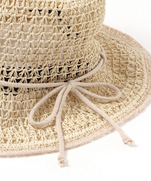 studio CLIP（スタディオクリップ）の「ペーパー&レース編みハット（ハット・レディース・オフホワイト/ブラック・FREE）」の10枚目の写真