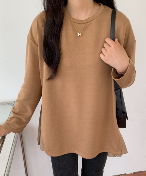 ABITOKYO(アビトーキョー)の「サイドプリーツロングスリーブカットソー(Tシャツ/カットソー・レディース・ホワイト/ブラック/ネイビー/ダークベージュ・L/M)」の10枚目の写真