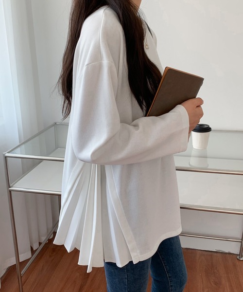 ABITOKYO(アビトーキョー)の「サイドプリーツロングスリーブカットソー(Tシャツ/カットソー・レディース・ホワイト/ブラック/ネイビー/ダークベージュ・L/M)」の15枚目の写真
