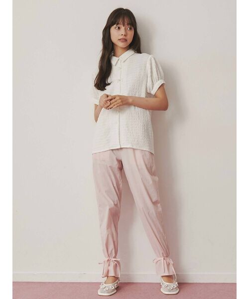 merry jenny（メリージェニー）の「パフスリーブチャイナブラウス（シャツ/ブラウス・レディース・ブラック/オフホワイト・FREE）」の5枚目の写真