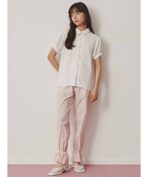 merry jenny（メリージェニー）の「パフスリーブチャイナブラウス（シャツ/ブラウス・レディース・ブラック/オフホワイト・FREE）」の6枚目の写真