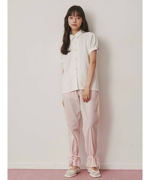 merry jenny（メリージェニー）の「パフスリーブチャイナブラウス（シャツ/ブラウス・レディース・ブラック/オフホワイト・FREE）」の7枚目の写真