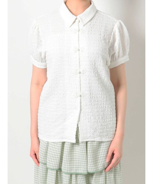 merry jenny（メリージェニー）の「パフスリーブチャイナブラウス（シャツ/ブラウス・レディース・ブラック/オフホワイト・FREE）」の13枚目の写真