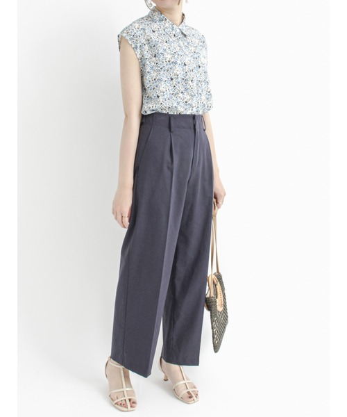 Te chichi（テチチ）の「小花柄シャツ衿ブラウス（シャツ/ブラウス・レディース・ブラック/オフホワイト・ﾌﾘ-）」の4枚目の写真