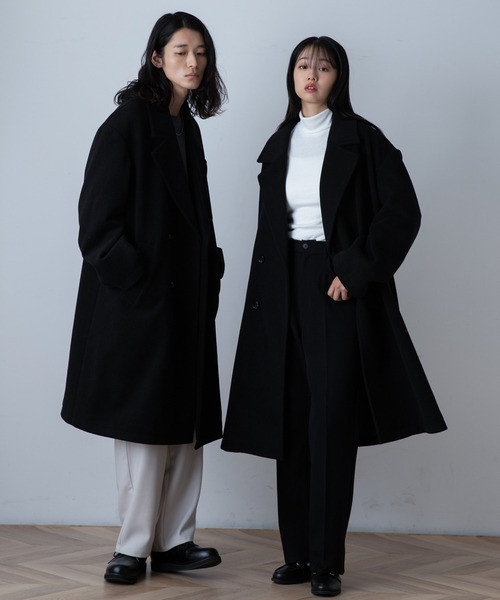 THE STANDARD（ザスタンダード）の「WEGO/ニットメルトンダブルチェスターコート（チェスターコート・メンズ・ベージュ/ブラック・MEDIUM/LARGE）」の15枚目の写真