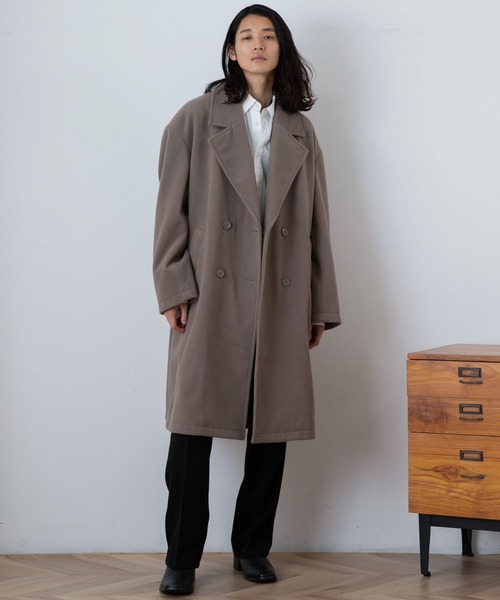 THE STANDARD（ザスタンダード）の「WEGO/ニットメルトンダブルチェスターコート（チェスターコート・メンズ・ベージュ/ブラック・MEDIUM/LARGE）」の17枚目の写真