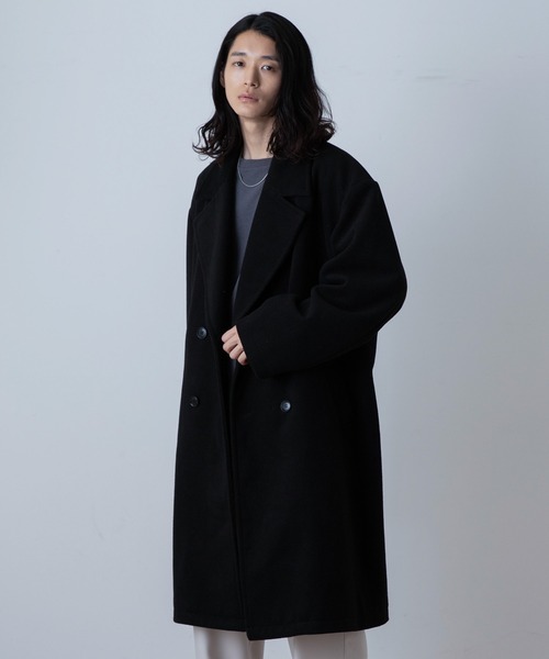 THE STANDARD（ザスタンダード）の「WEGO/ニットメルトンダブルチェスターコート（チェスターコート・メンズ・ベージュ/ブラック・MEDIUM/LARGE）」の7枚目の写真