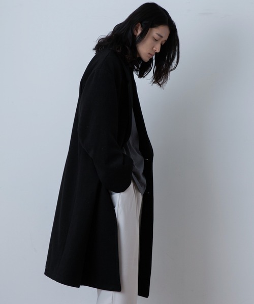 THE STANDARD（ザスタンダード）の「WEGO/ニットメルトンダブルチェスターコート（チェスターコート・メンズ・ベージュ/ブラック・MEDIUM/LARGE）」の8枚目の写真