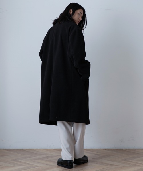 THE STANDARD（ザスタンダード）の「WEGO/ニットメルトンダブルチェスターコート（チェスターコート・メンズ・ベージュ/ブラック・MEDIUM/LARGE）」の5枚目の写真