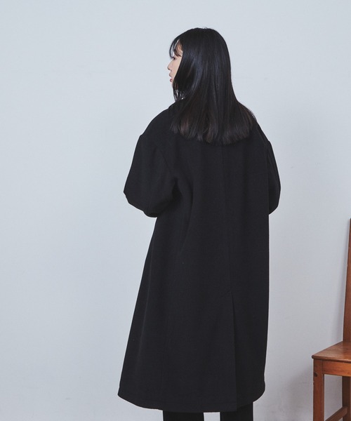 THE STANDARD（ザスタンダード）の「WEGO/ニットメルトンダブルチェスターコート（チェスターコート・メンズ・ベージュ/ブラック・MEDIUM/LARGE）」の14枚目の写真