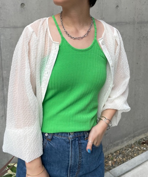 CIAOPANIC（チャオパニック）の「2WAYアメスリパット付きキャミソール（キャミソール・レディース・ブラック/オフホワイト/ピンク/グリーン・FREE）」の21枚目の写真