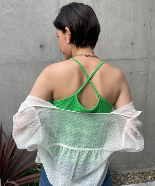 CIAOPANIC（チャオパニック）の「2WAYアメスリパット付きキャミソール（キャミソール・レディース・ブラック/オフホワイト/ピンク/グリーン・FREE）」の8枚目の写真