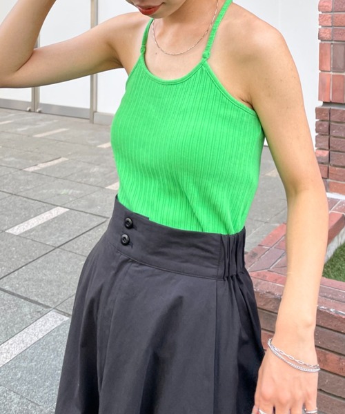 CIAOPANIC（チャオパニック）の「2WAYアメスリパット付きキャミソール（キャミソール・レディース・ブラック/オフホワイト/ピンク/グリーン・FREE）」の9枚目の写真