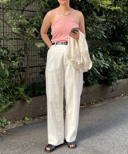 CIAOPANIC（チャオパニック）の「2WAYアメスリパット付きキャミソール（キャミソール・レディース・ブラック/オフホワイト/ピンク/グリーン・FREE）」の18枚目の写真