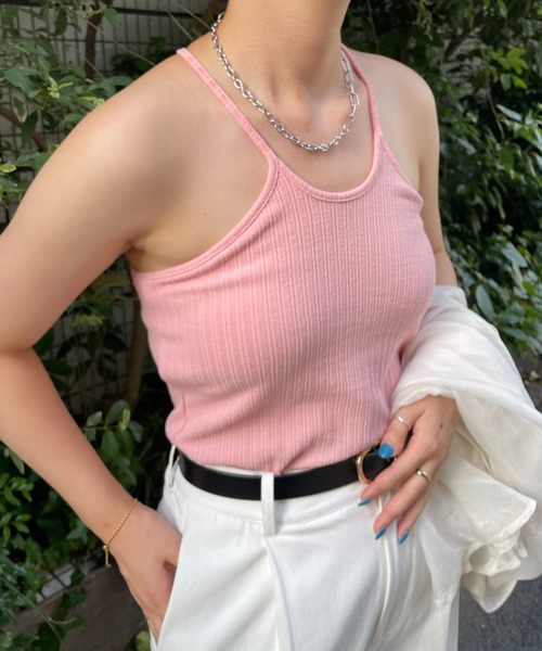 CIAOPANIC（チャオパニック）の「2WAYアメスリパット付きキャミソール（キャミソール・レディース・ブラック/オフホワイト/ピンク/グリーン・FREE）」の10枚目の写真