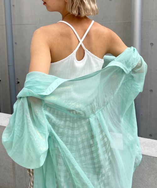 CIAOPANIC（チャオパニック）の「2WAYアメスリパット付きキャミソール（キャミソール・レディース・ブラック/オフホワイト/ピンク/グリーン・FREE）」の5枚目の写真