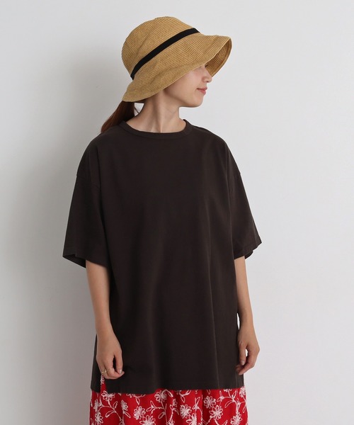 aimer le mieux（エメルミュー）の「aimer ここちいいサイズTee（Tシャツ/カットソー・レディース・ダークブラウン/イエロー/グリーン/アイボリー・FREE）」の3枚目の写真