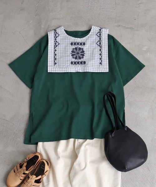 aimer le mieux（エメルミュー）の「aimer ここちいいサイズTee（Tシャツ/カットソー・レディース・ダークブラウン/イエロー/グリーン/アイボリー・FREE）」の8枚目の写真