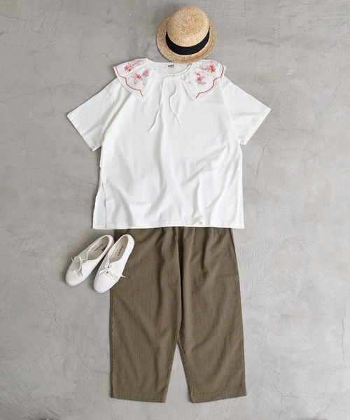 aimer le mieux（エメルミュー）の「aimer ここちいいサイズTee（Tシャツ/カットソー・レディース・ダークブラウン/イエロー/グリーン/アイボリー・FREE）」の7枚目の写真