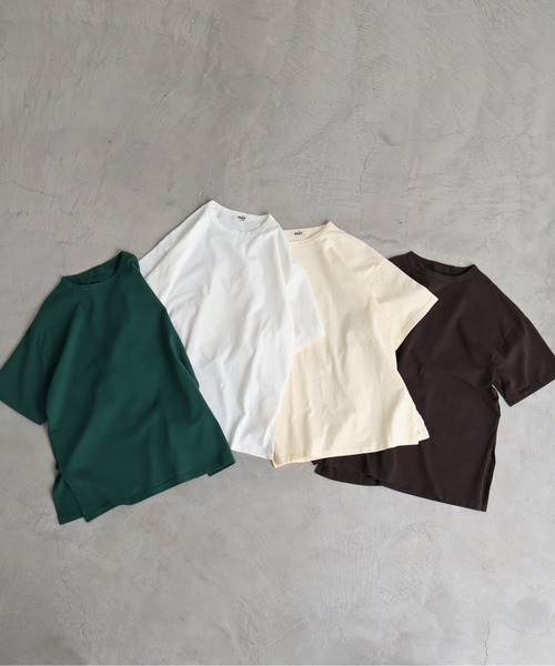 aimer le mieux（エメルミュー）の「aimer ここちいいサイズTee（Tシャツ/カットソー・レディース・ダークブラウン/イエロー/グリーン/アイボリー・FREE）」の12枚目の写真