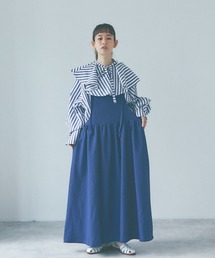 and R | エプロンギャザーワンピース(ジャンパースカート)