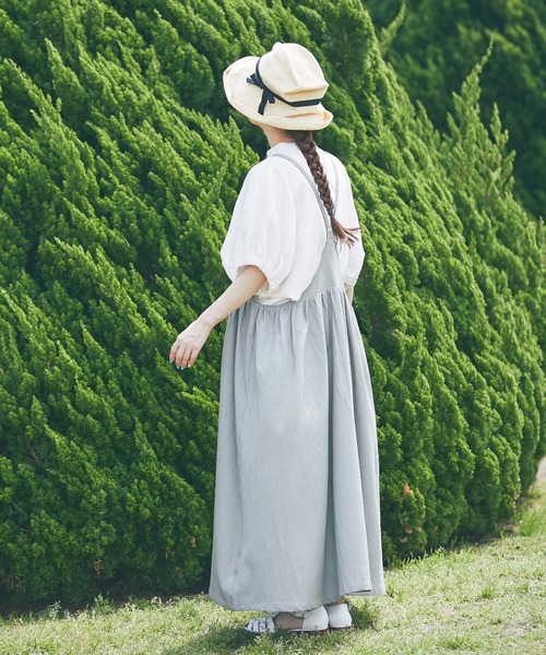 and R（アンドアール）の「エプロンギャザーワンピース（ジャンパースカート・レディース・ネイビー/ダークグレー/アッシュグレー・FREE）」の13枚目の写真