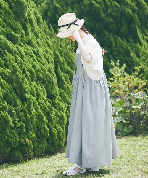 and R（アンドアール）の「エプロンギャザーワンピース（ジャンパースカート・レディース・ネイビー/ダークグレー/アッシュグレー・FREE）」の10枚目の写真