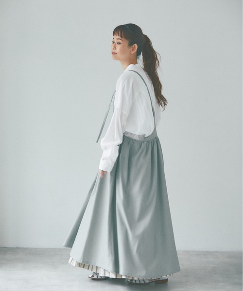 and R（アンドアール）の「エプロンギャザーワンピース（ジャンパースカート・レディース・ネイビー/ダークグレー/アッシュグレー・FREE）」の16枚目の写真