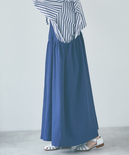 and R（アンドアール）の「エプロンギャザーワンピース（ジャンパースカート・レディース・ネイビー/ダークグレー/アッシュグレー・FREE）」の8枚目の写真