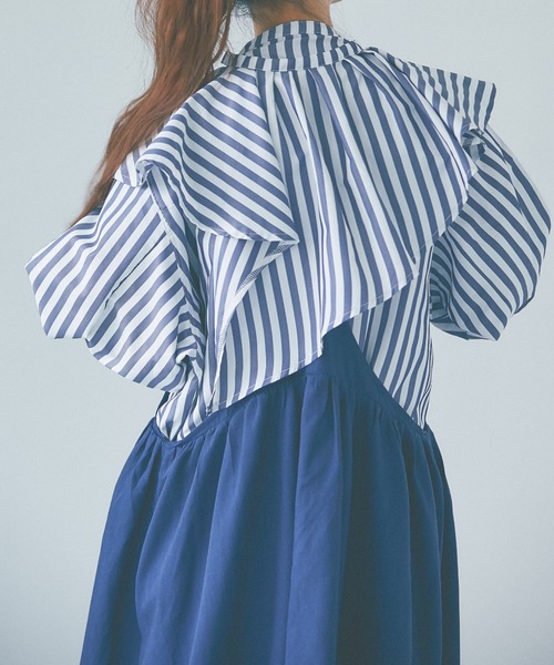 and R（アンドアール）の「エプロンギャザーワンピース（ジャンパースカート・レディース・ネイビー/ダークグレー/アッシュグレー・FREE）」の17枚目の写真