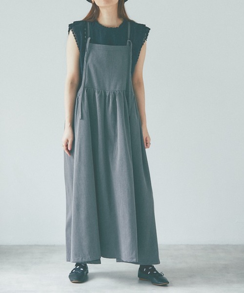 and R（アンドアール）の「エプロンギャザーワンピース（ジャンパースカート・レディース・ネイビー/ダークグレー/アッシュグレー・FREE）」の18枚目の写真