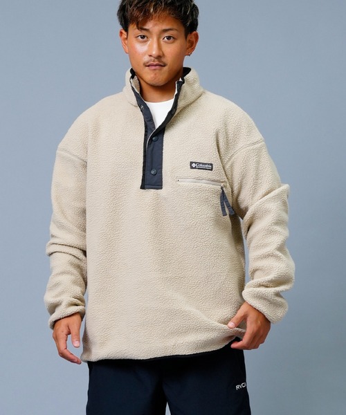 Columbia（コロンビア）の「columbia/コロンビア フリーストレーナー/ハーフオープン スタンドネック/ヘルベティアハーフスナップフリース AM0371（その他トップス・メンズ・ベージュ/ブラック/マルチ・M/L）」の9枚目の写真