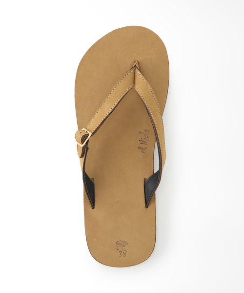 EL NIDO FLIPS（エルニドフリップス）の「【EL NIDO FLIPS / エル ニド フリップス】 カーフヌバックバックルビーチサンダル（サンダル・メンズ・ブラウン系その他/ブラック・37/39/38/36/40/41/42）」の7枚目の写真