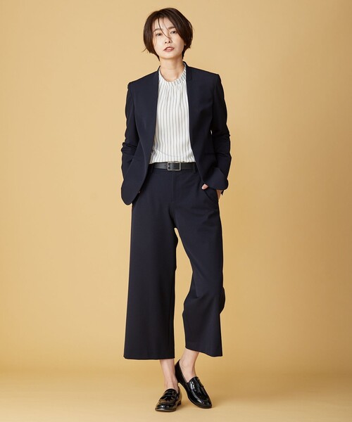 J.PRESS(ジェイプレス)の「【洗える】シルクタッチ ダブルストライプ スタンドカラー ブラウス(シャツ/ブラウス・レディース・ネイビー系1/ホワイト系1/ピンク系1・T15/T13)」の11枚目の写真