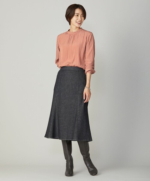 J.PRESS(ジェイプレス)の「【洗える】シルクタッチ ダブルストライプ スタンドカラー ブラウス(シャツ/ブラウス・レディース・ネイビー系1/ホワイト系1/ピンク系1・T15/T13)」の14枚目の写真