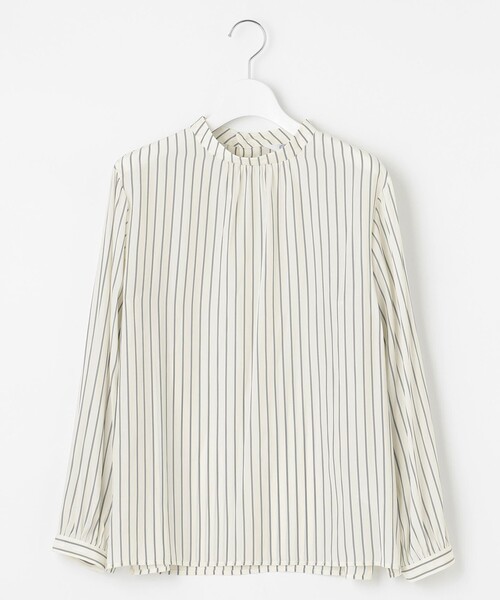 J.PRESS(ジェイプレス)の「【洗える】シルクタッチ ダブルストライプ スタンドカラー ブラウス(シャツ/ブラウス・レディース・ネイビー系1/ホワイト系1/ピンク系1・T15/T13)」の17枚目の写真