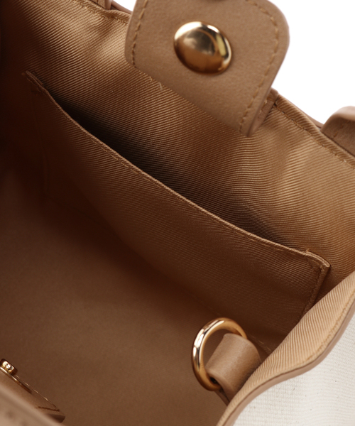 B.C STOCK(ベーセーストック)の「キャンバスミニショルダーBAG◆(クラッチバッグ・レディース・ブラック/ベージュ・FREE)」の16枚目の写真