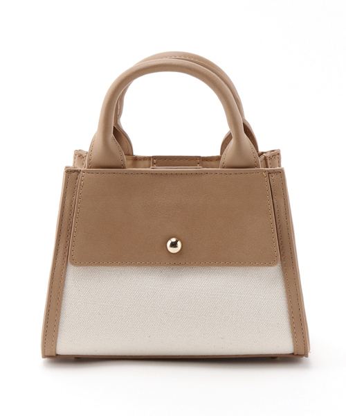 B.C STOCK(ベーセーストック)の「キャンバスミニショルダーBAG◆(クラッチバッグ・レディース・ブラック/ベージュ・FREE)」の11枚目の写真